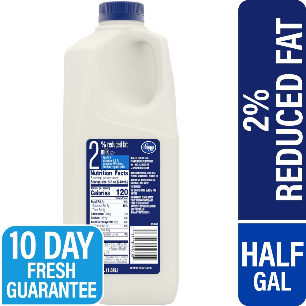 Kroger 2% Reduced Fat Milk (0.5 gal)