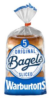 Warburtons Bagels 5 Original Soft & Sliced