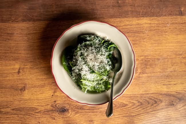 WILTED SPINACH AND KALE