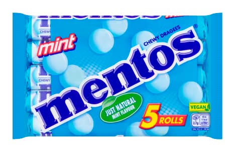 Mentos Mint, Chewy Dragees Rolls (5 pack)
