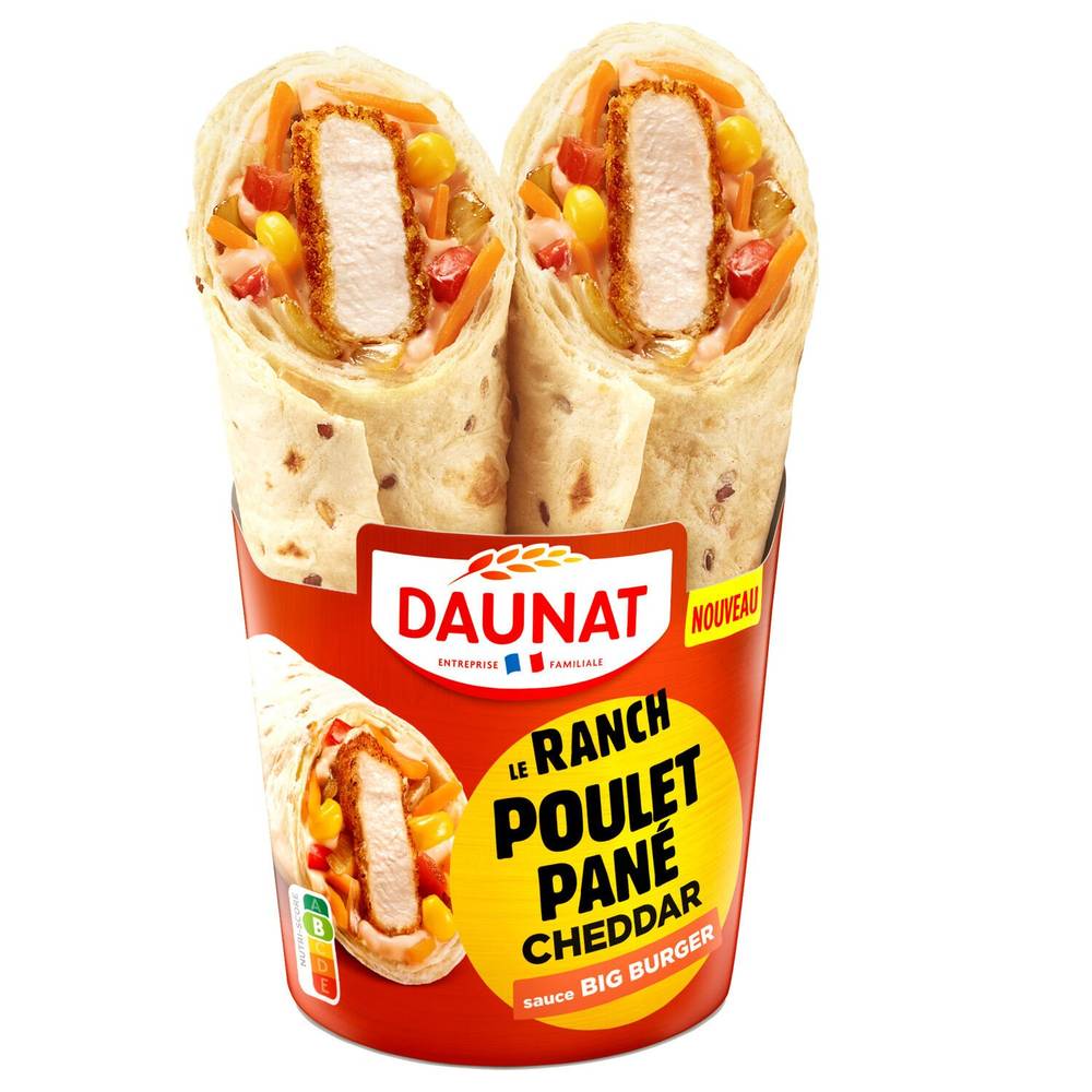 Daunat - Wrap le ranch poulet pané cheddar sauce big burger