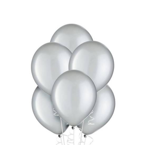 Uninflated 20ct, 9in, Silver Pearl Balloons