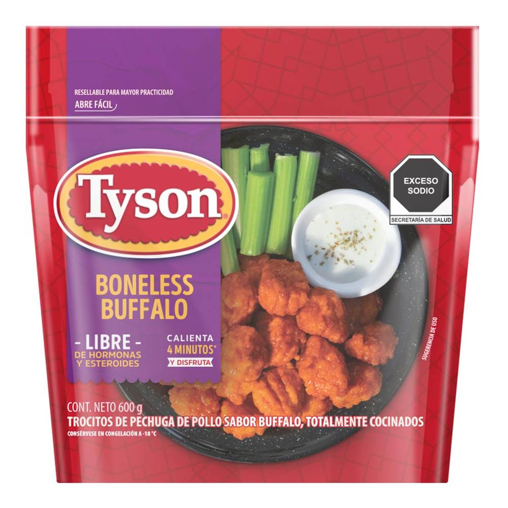 Tyson · Trocitos de pechuga de pollo empanizados con salsa, buffalo (600 g)