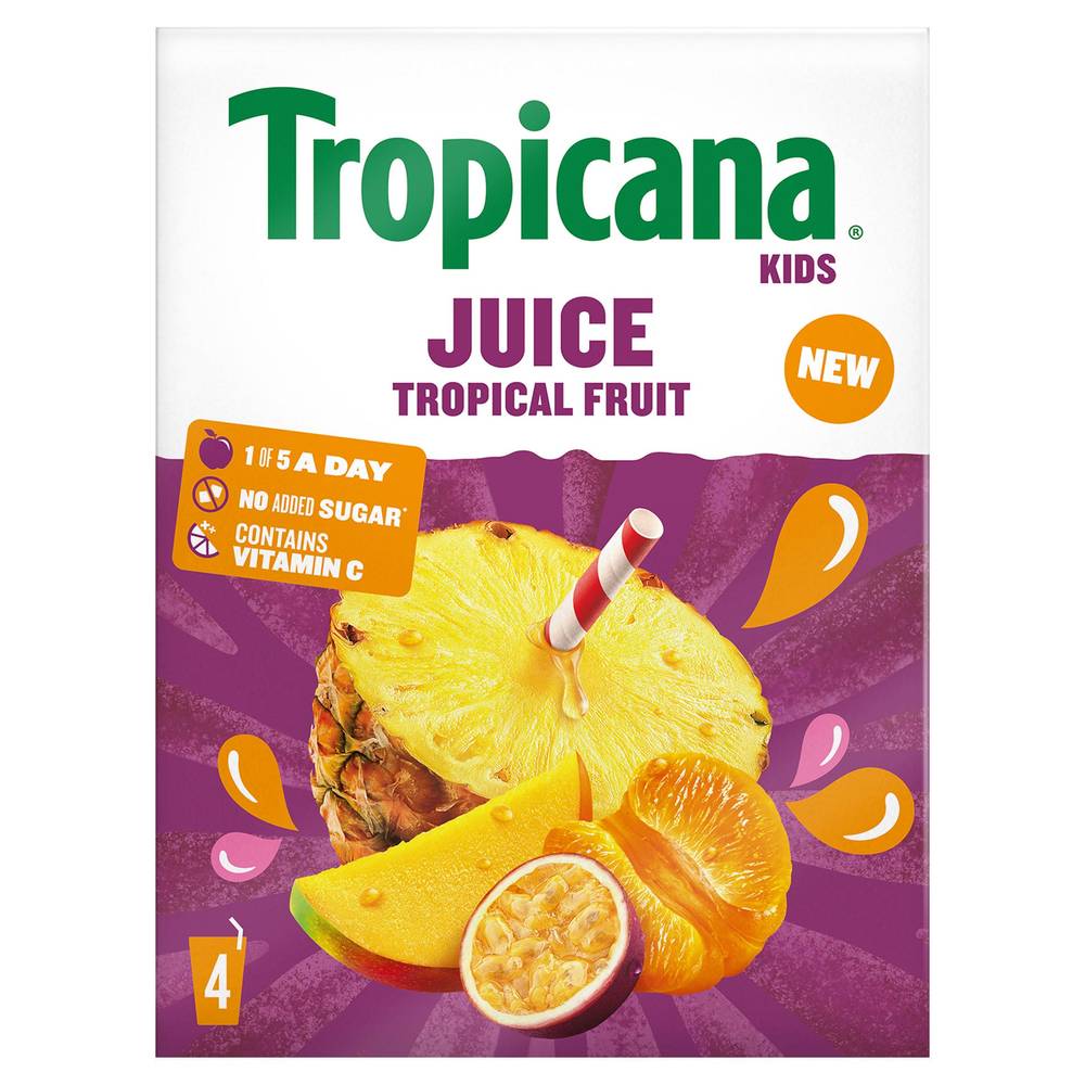 Tropicana Kids Tropical Fruit Juice (4 pack, 150 ml)