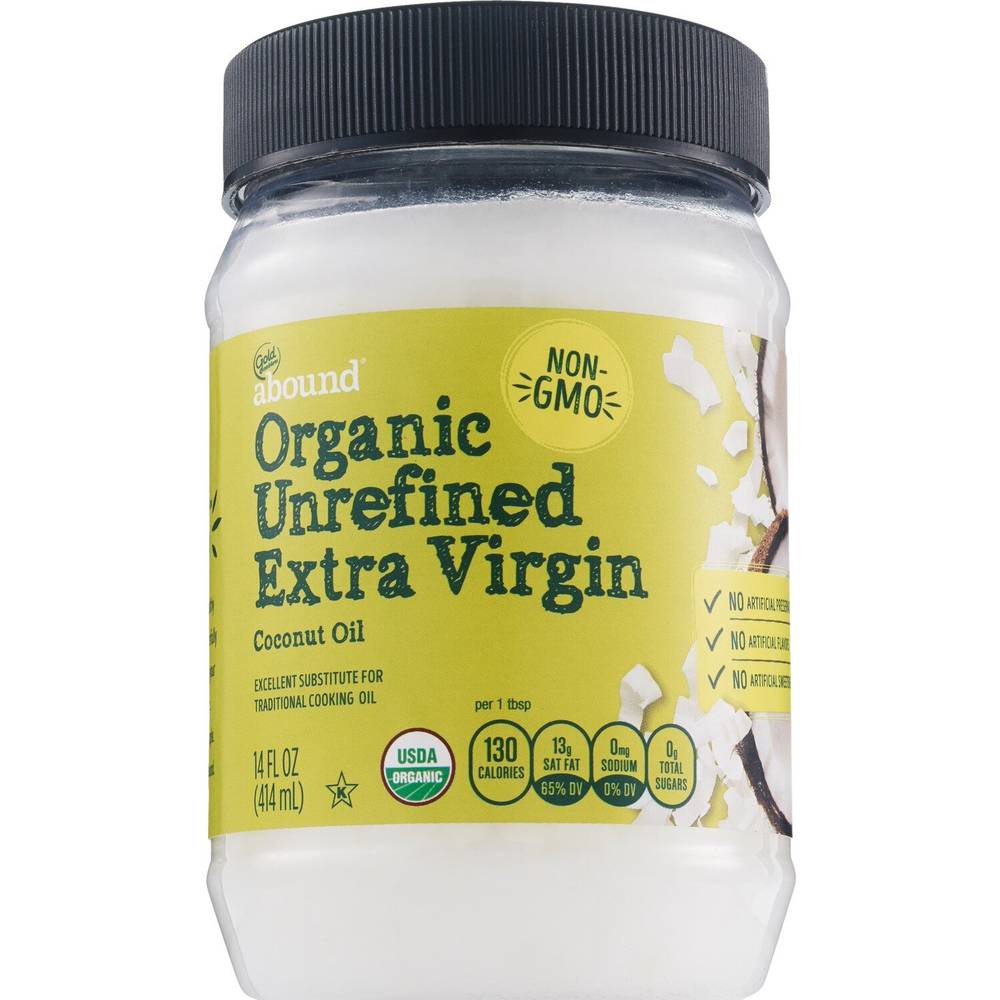 Gold Emblem Abound Organic Unrefined Extra Virgin Coconut Oil (14 oz)