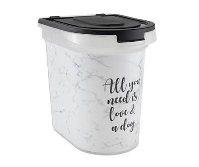 "All You Need Is Love" Marble Pet Food Storage Container with Scoop, 26 lbs.