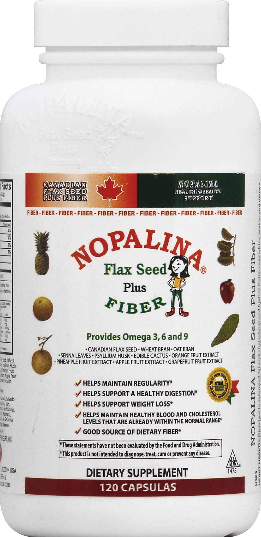 Nopalina Flax Seed Plus Fiber Capsules