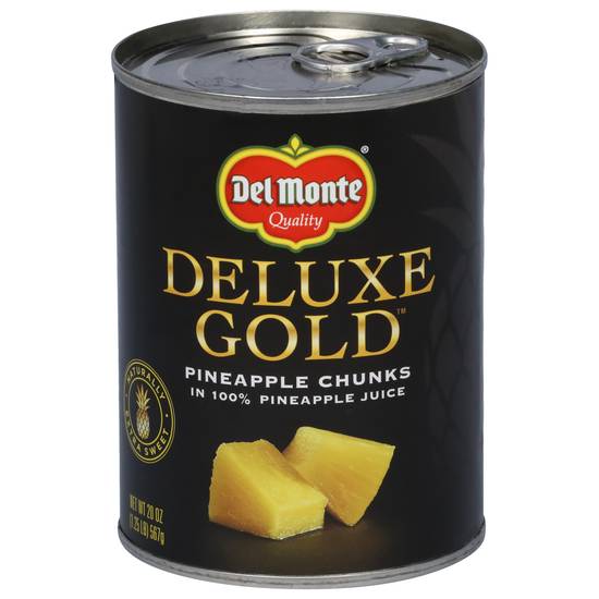 Del Monte Deluxe Gold Pineapple Chunks in 100% Pineapple Juice