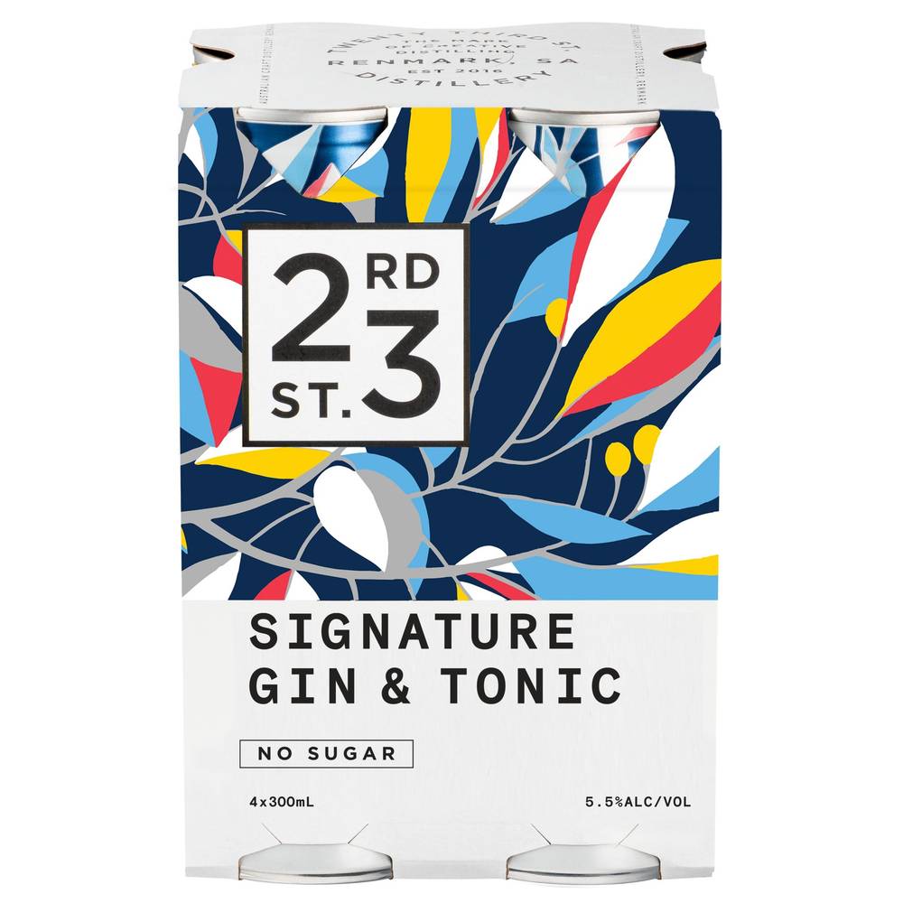 23rd Street Signature Gin & Tonic Can 300mL X 4 pack