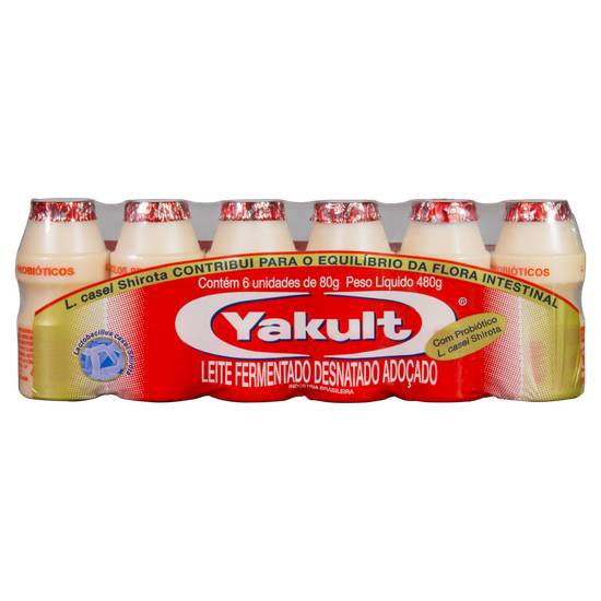 Yakult · Leite fermentado desnatado adoçado (6 x 80 g)