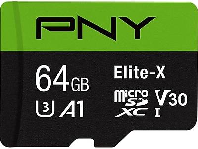 Pny Elite-X 64gb Microsdxc Memory Card With Adapter