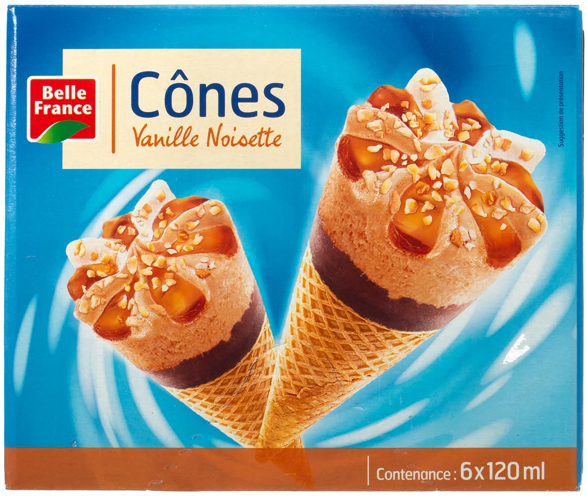 Belle France - Cônes crème glacée, vanille praliné (6)