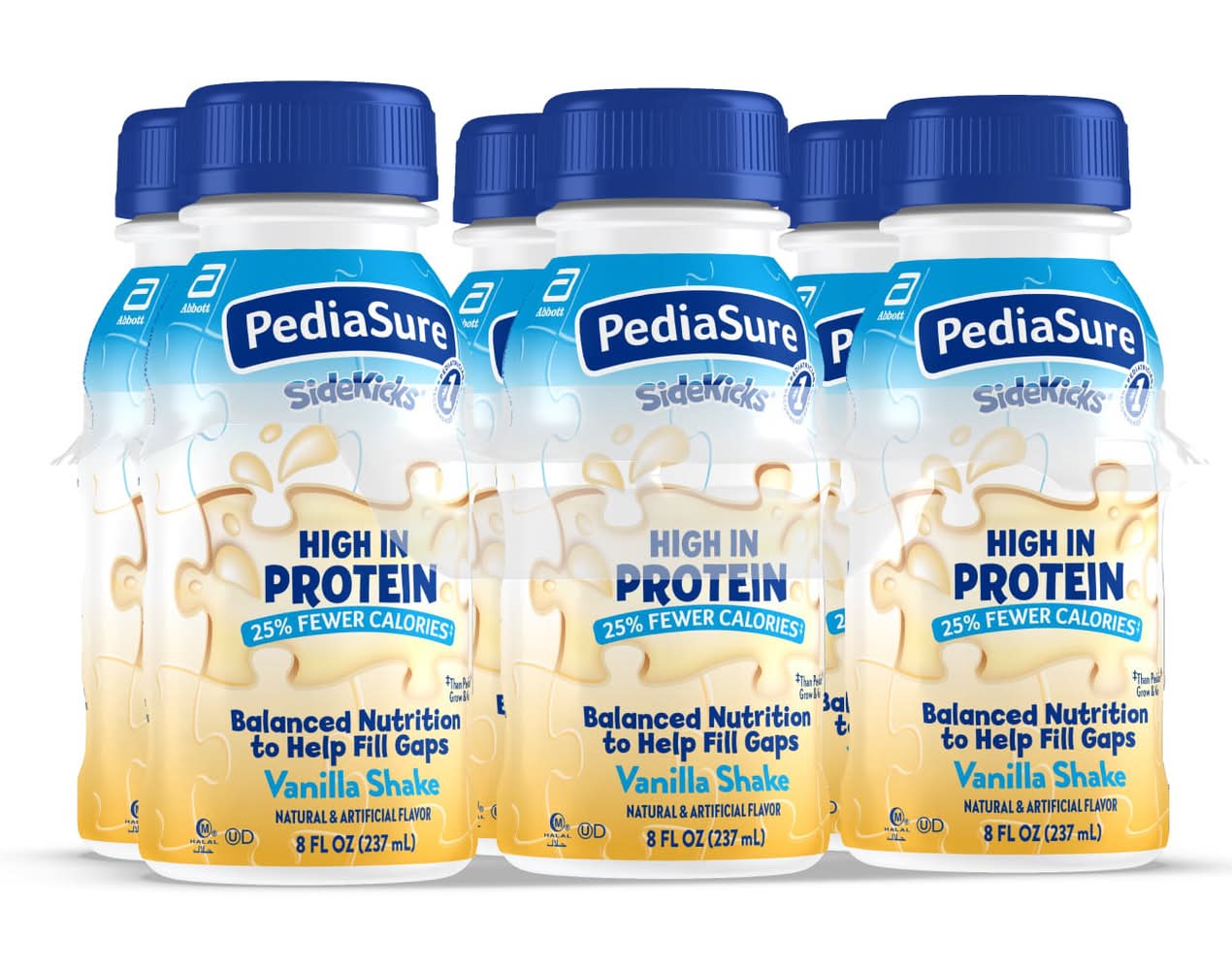 PediaSure Sidekicks High Protein Nutritional Shake, Vanilla (6 x 8 fl oz)