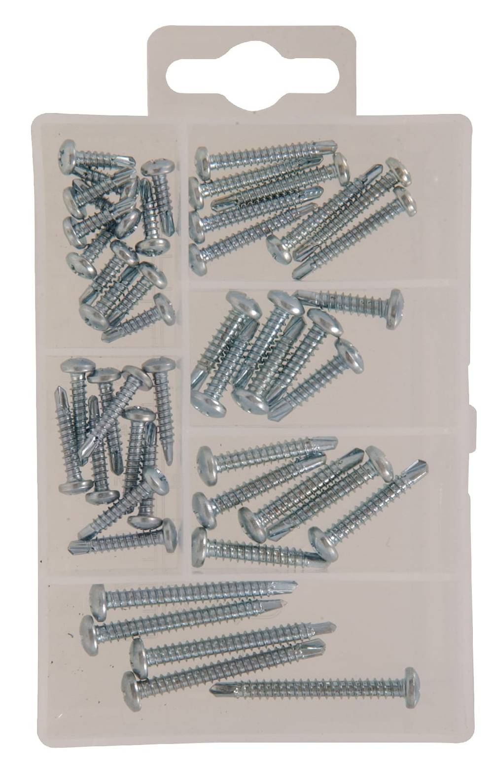 Hillman 5.9 Inch Silver Screws Pan head self-drilling screw assortment kit Kit 48 -Pack | 130222