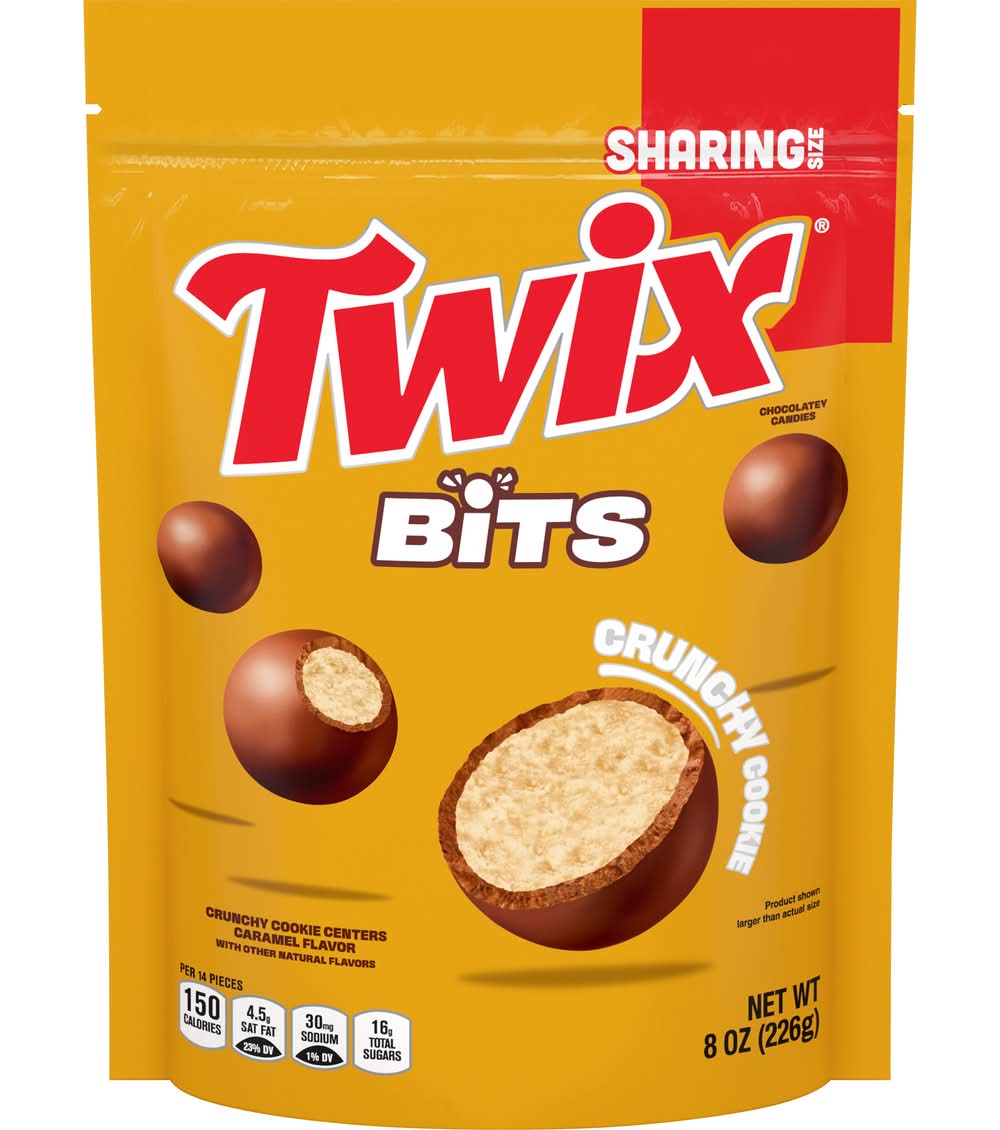 Twix Bits Crunchy Cookie Centers Candies Sharing Size, Caramel (8 oz)