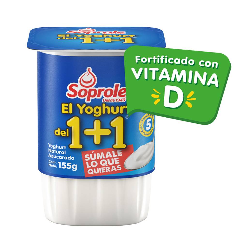Soprole yoghurt del 1+1 (pote 155 g)