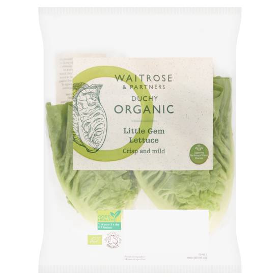 Duchy Organic Waitrose & Partners British Little Gem Lettuce (pack 2)