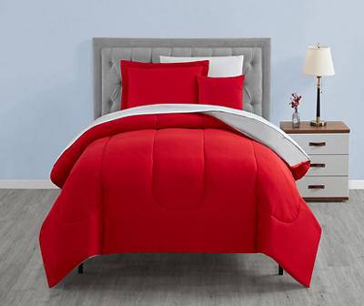 Red & Gray Bed-in-a-Bag Full 8-Piece Bedding Set