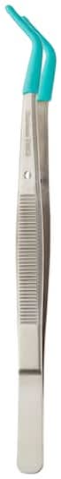 Bead Landing Bent Nose Tweezers, Turquoise