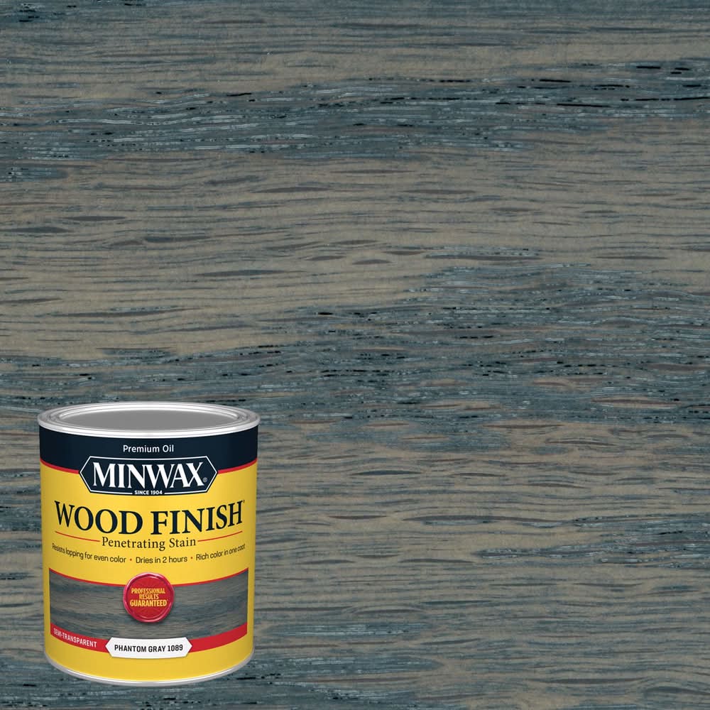 Minwax Wood Finish Semi-Transparent Satin Phantom Gray Oil-Based Penetrating Wood Stain 1 Qt