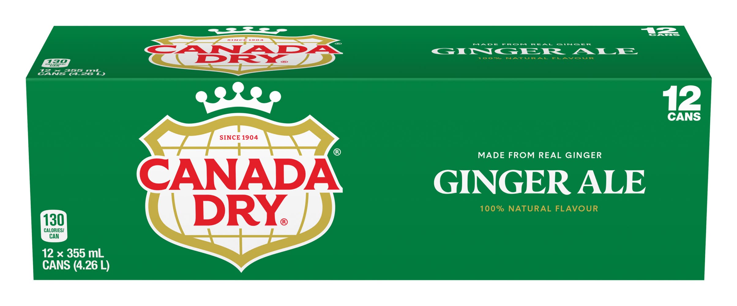 Canada Dry Natural Soda, Ginger Ale (12 x 355 ml)
