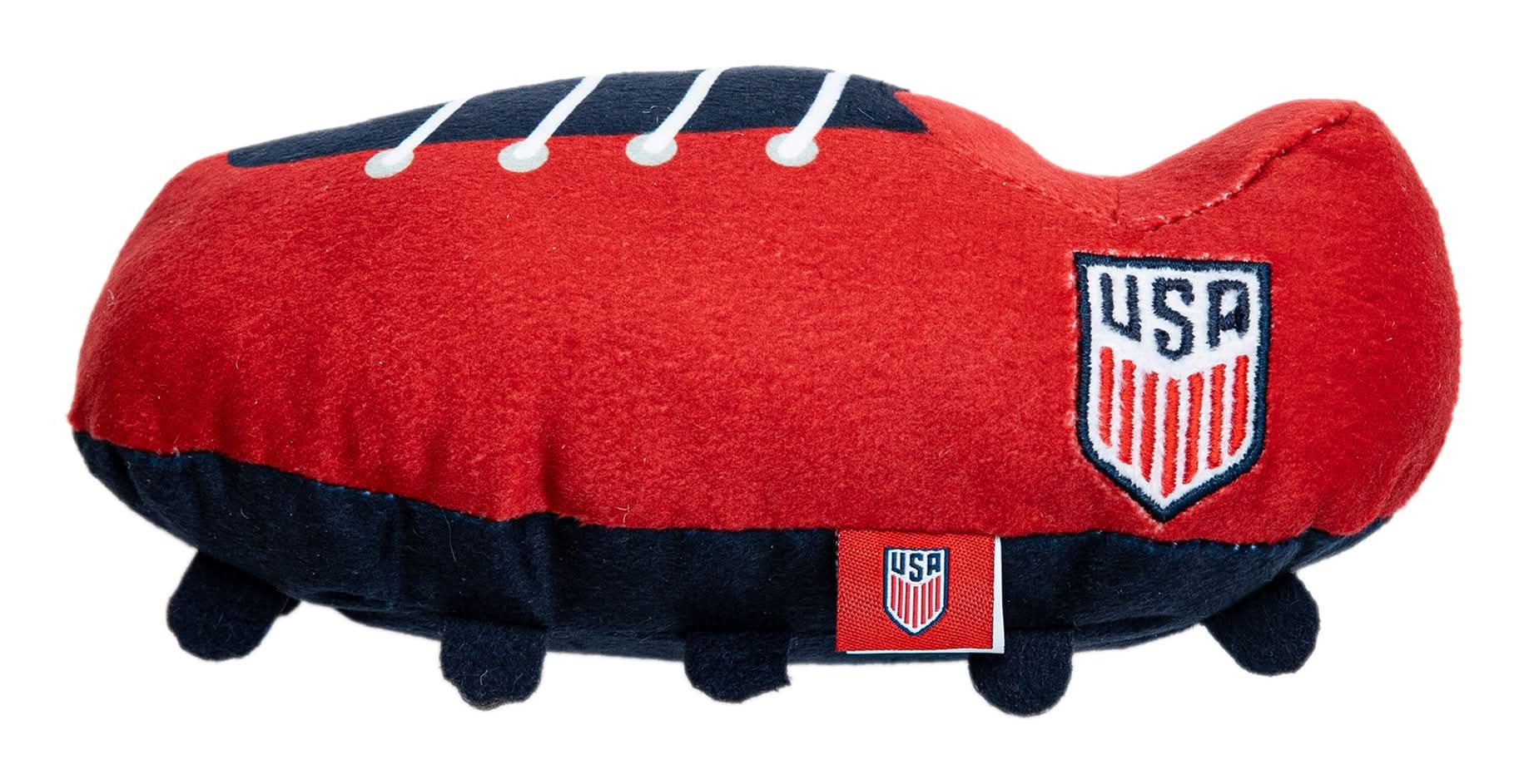 U.S. Soccer Cleat Plush Dog Toy (Color: Red)