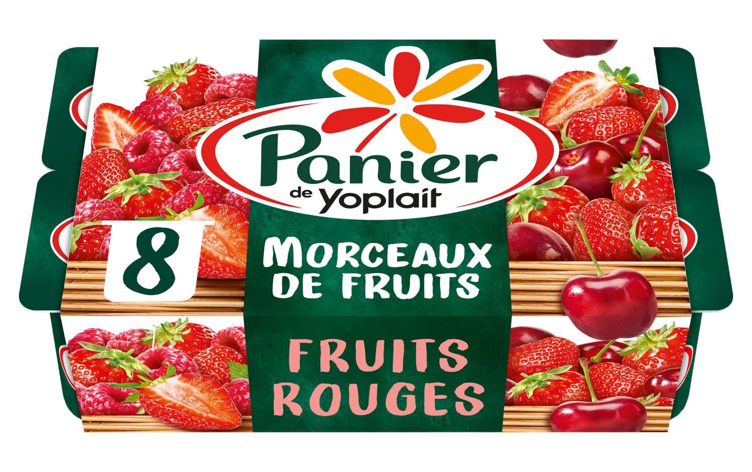 Yoplait - Panier yaourt aux fruits rouges, fraise, cerise, mûre (8)
