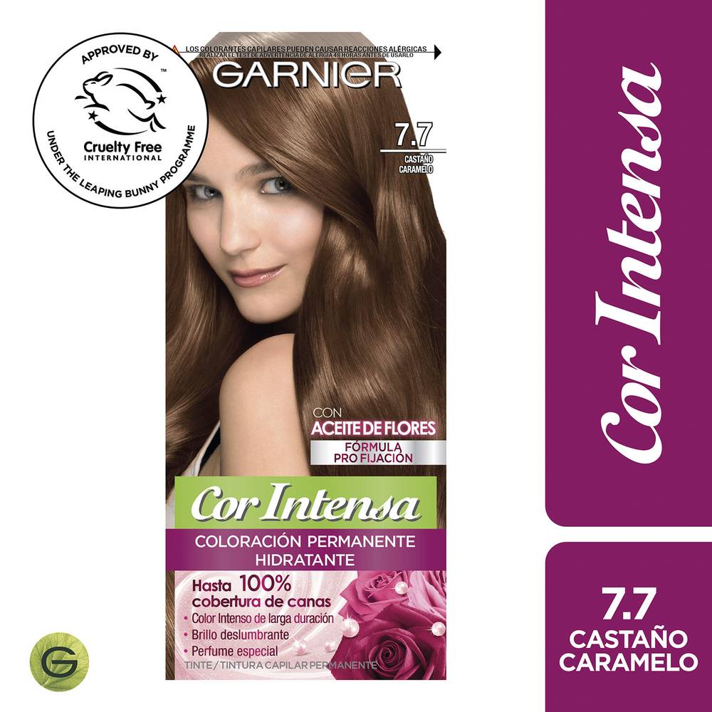 Cor intensa coloración capilar castaño caramelo 7.7 (caja 151 g)