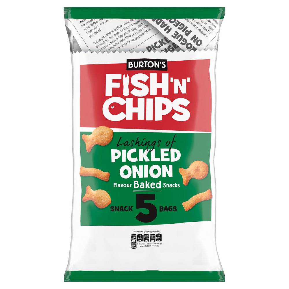 Burtons 5pk Fish 'n' Chips Pickled Onion