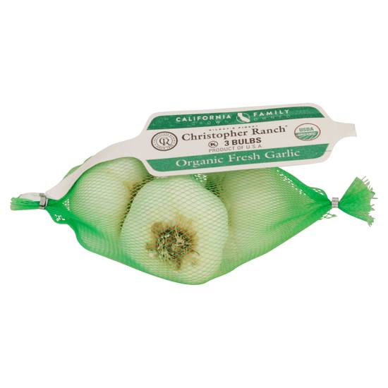 Christopher Ranch Organic Fresh Garlic Bulbs (3 bulbs)