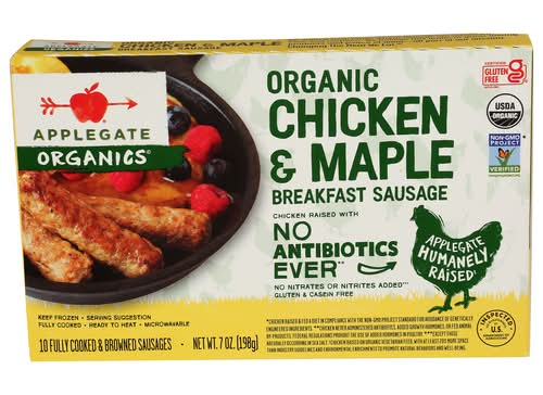 Applegate Organic Chicken And Maple Breakfast Sausages