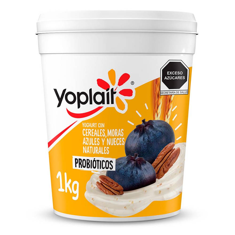 Yoplait · Yogurt con probióticos, cereales-moras azules-nueces (1 kg)