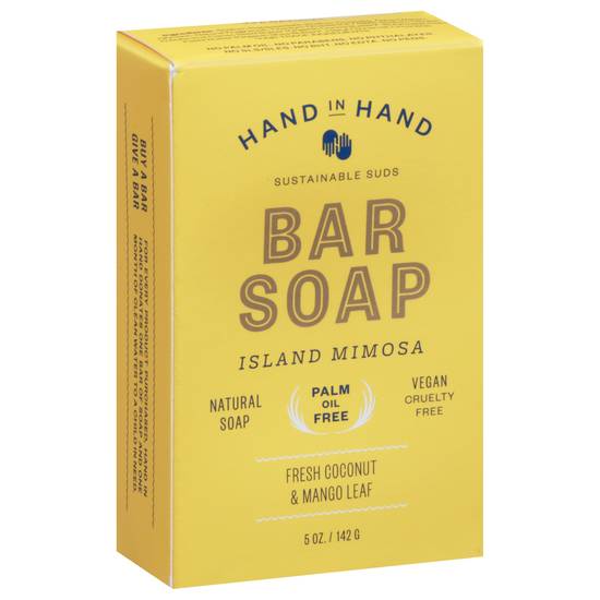 Hand in Hand Island Mimosa Fresh Coconut & Mango Leaf Bar Soap