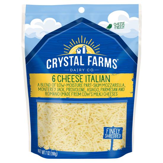 Crystal Farms Finely Shredded 6 Cheese Italian Blend