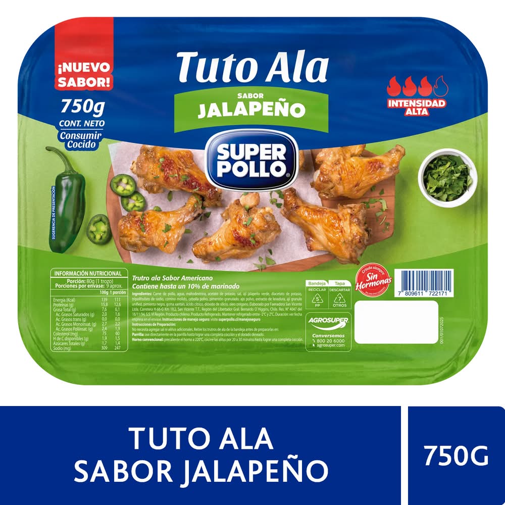 Súper Pollo · Alitas de pollo marinadas - Jalapeño (750 g)