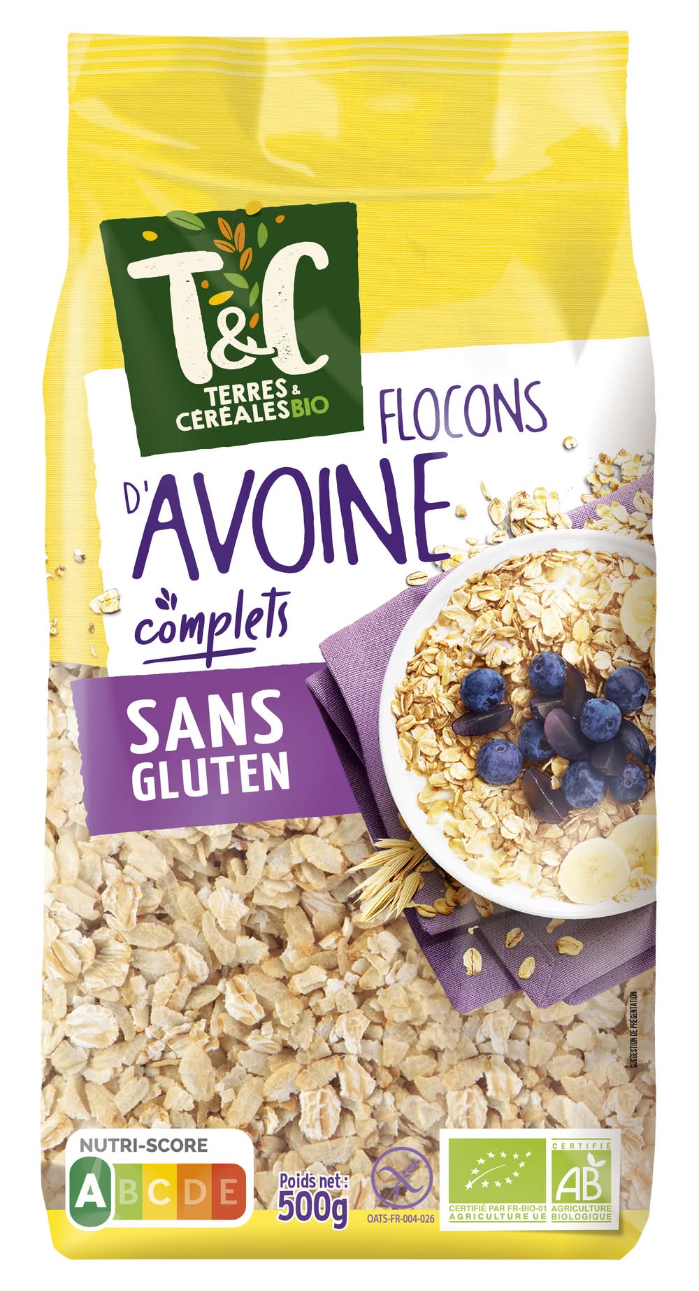 Terres et Céréales - Flocons d'avoine sans gluten (500g)