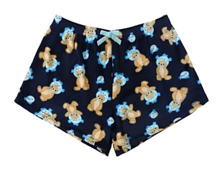 Women's Plush Lounge Shorts Small Fish Bear