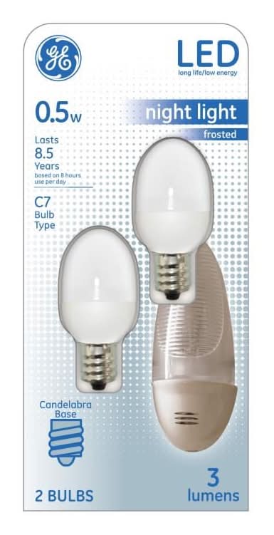 GE 4 -Watt EQ C7 Soft white Mini candelabra screw base LED Specialty Light Bulb 2 -Pack