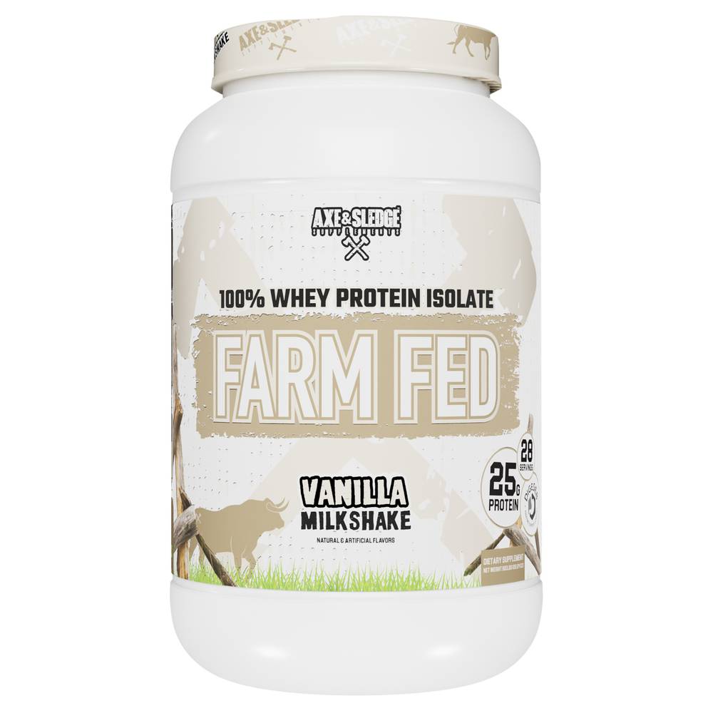 Axe & Sledge Supplements Farm Fed Whey Protein, Vanilla Milkshake (29.04 oz)