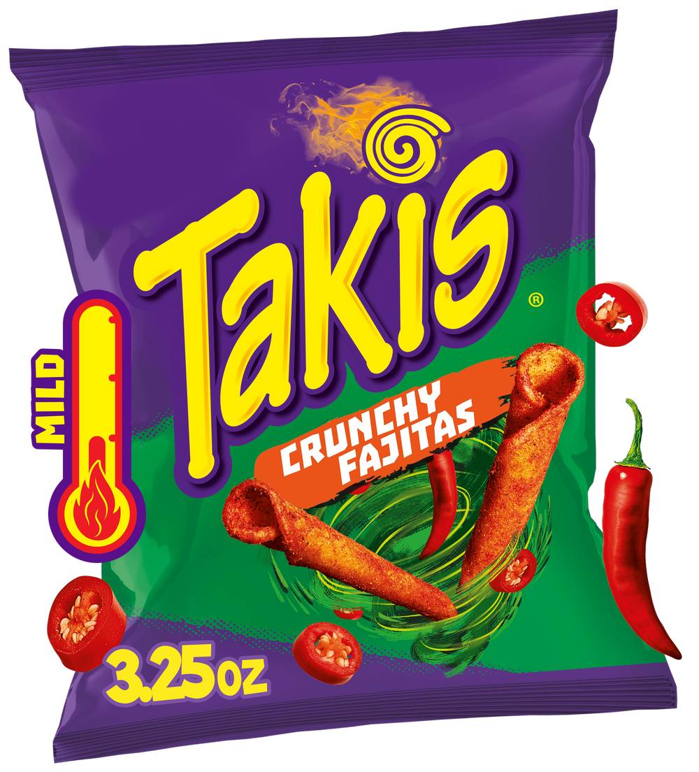 Takis Crunchy Fajitas Tortilla Chips, Mild Spicy (3.25 oz)