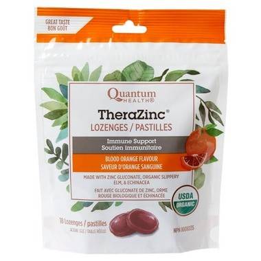 Quantum Health Organic Orange Flavoured Therazinc Cough Drops (18 units)