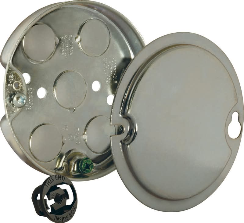 Raco 6 Cu In Round Steel 1 Gang Ceiling Fan Pan Gray