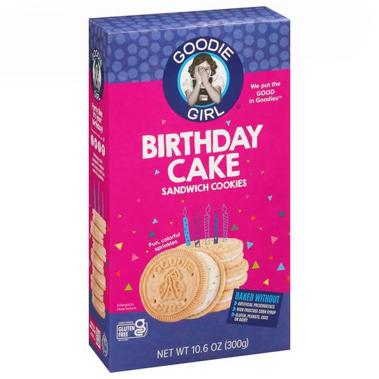 Goodie Girl Birthday Cake Creme Sandwich Cookies