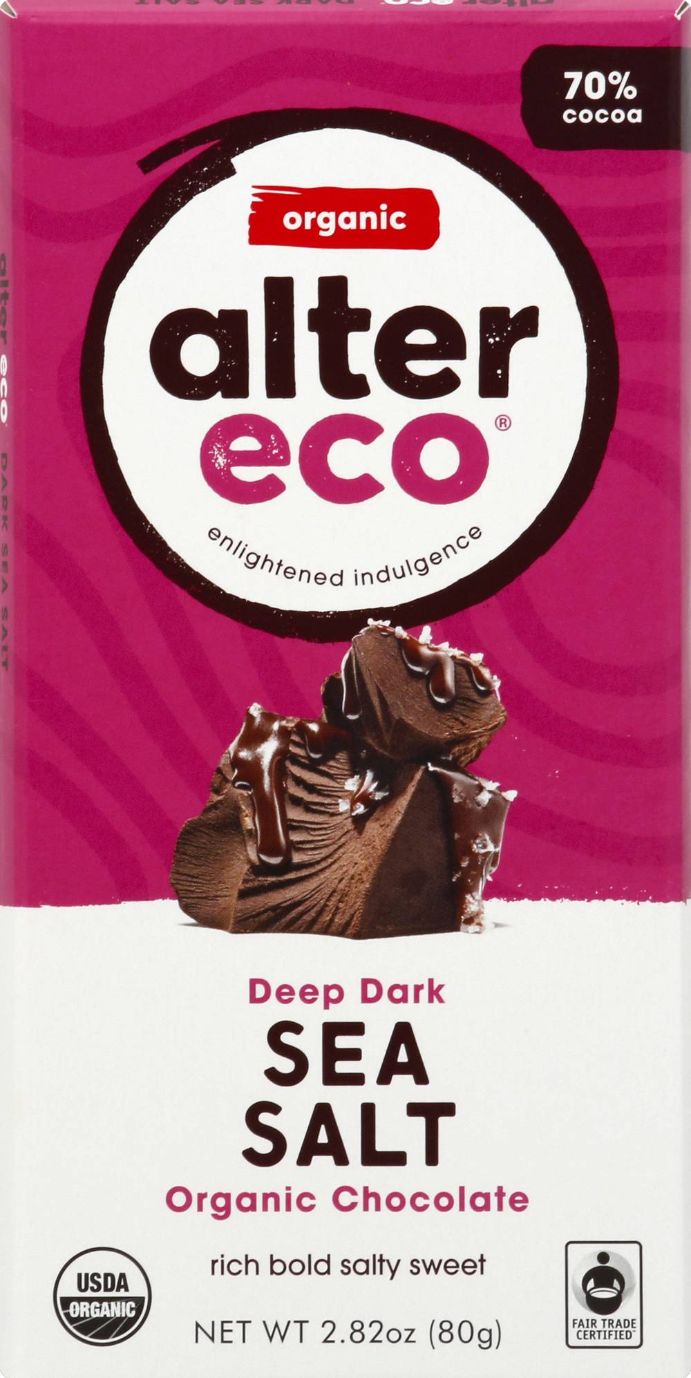 Alter Eco Organic Deep Dark Sea Salt Chocolate (2.8 oz)