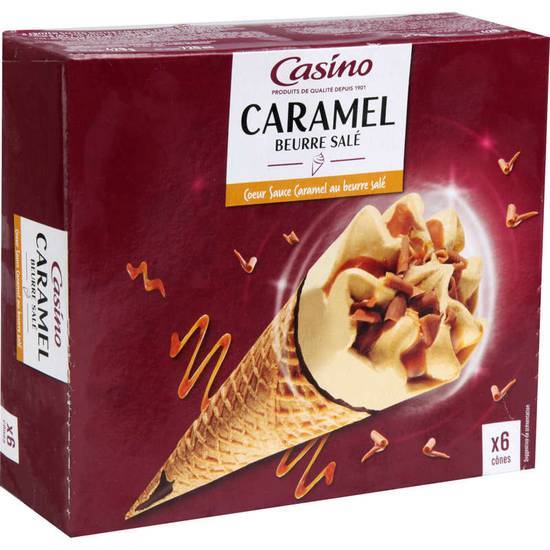 Casino Cônes glacés - Caramel beurre salé - x6 429g