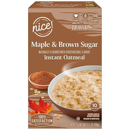 Nice! Instant Oatmeal, Maple-Brown Sugar (1.51 oz, 10 ct)