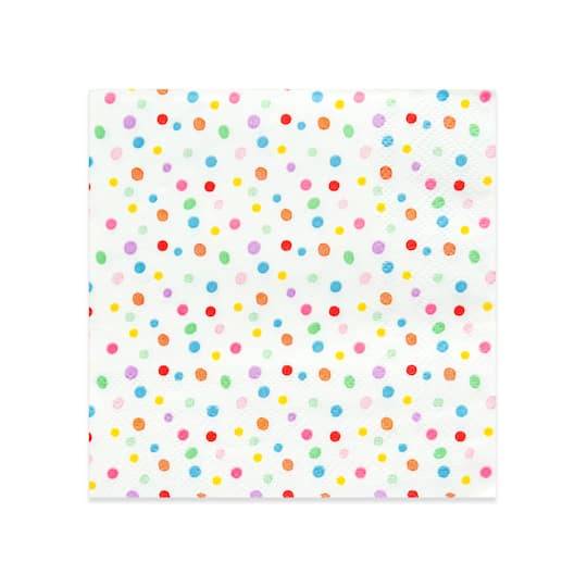 Celebrate It Dots Paper Beverage Napkins, 4.9" x 4.9" , Multicolor (20 ct)