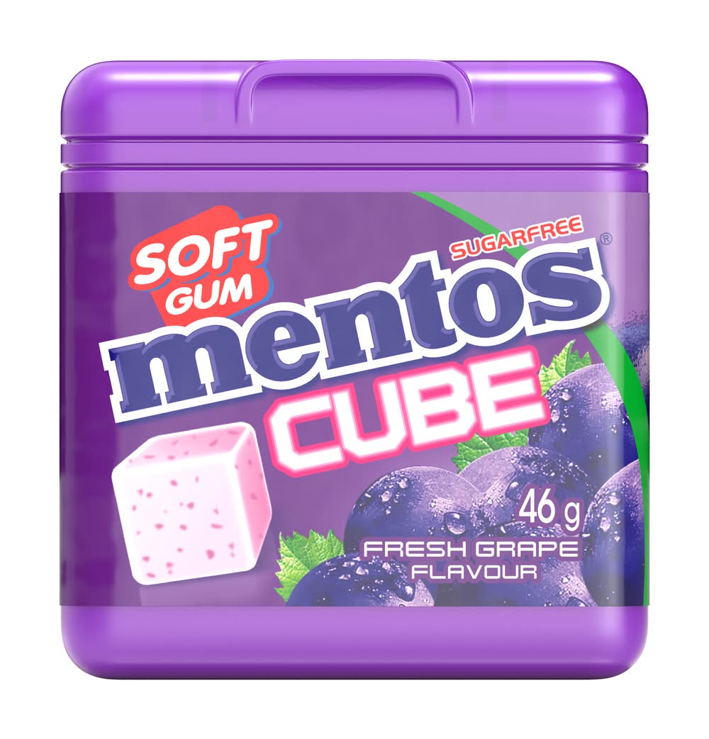 Mentos Cube Ice Sugar Free Chewing Gum, Grape (46g)