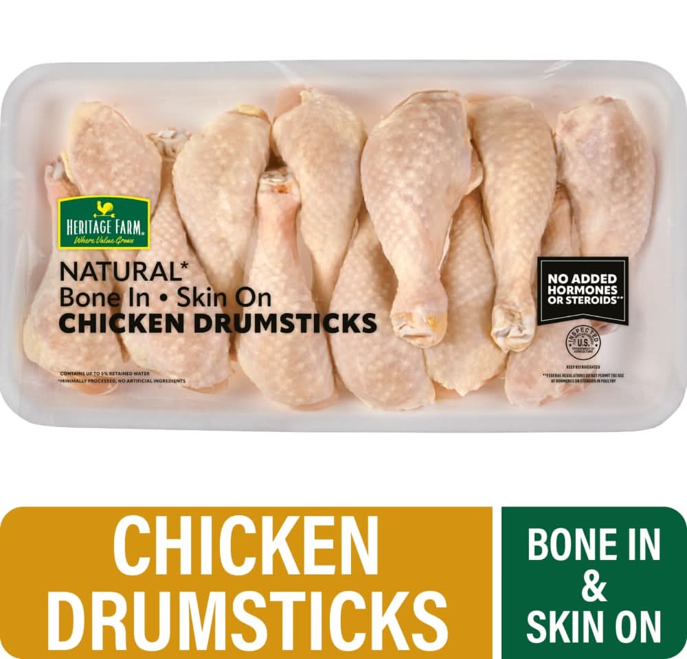 Heritage Farm® Bone In Skin On Chicken Drumsticks