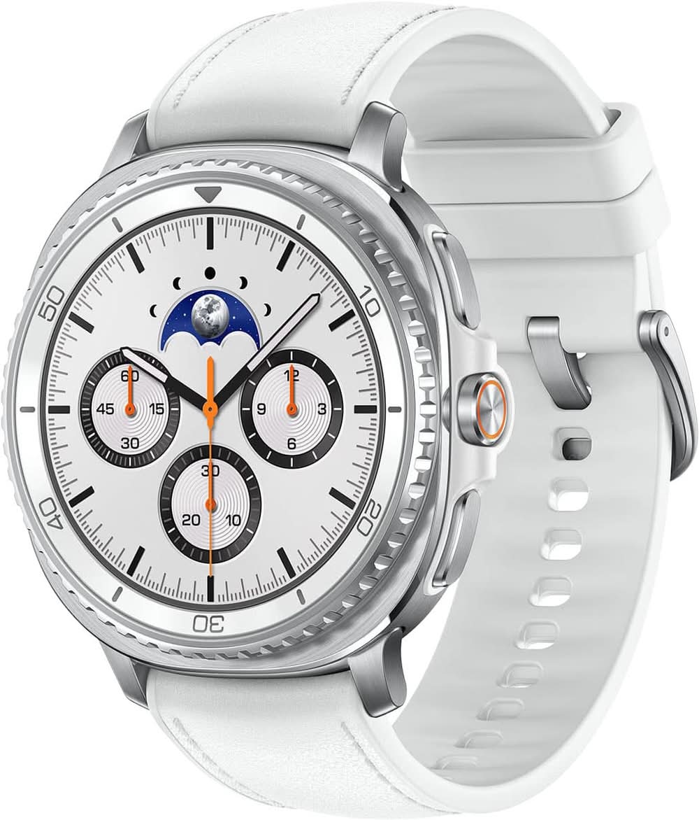 Samsung - Galaxy Watch8 Classic Stainless Steel Smartwatch 46mm BT - White - (2025)